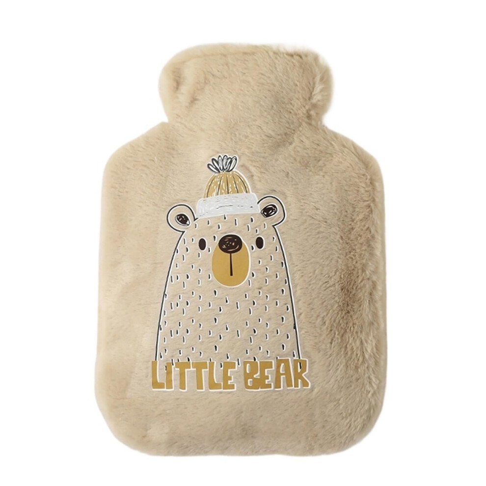 Cartoon Plush Rabbit Bear Hot Water Bottle Water Filling Velvet Small Portable Student Hand Warmer Cute Warm Water Bag (F)
