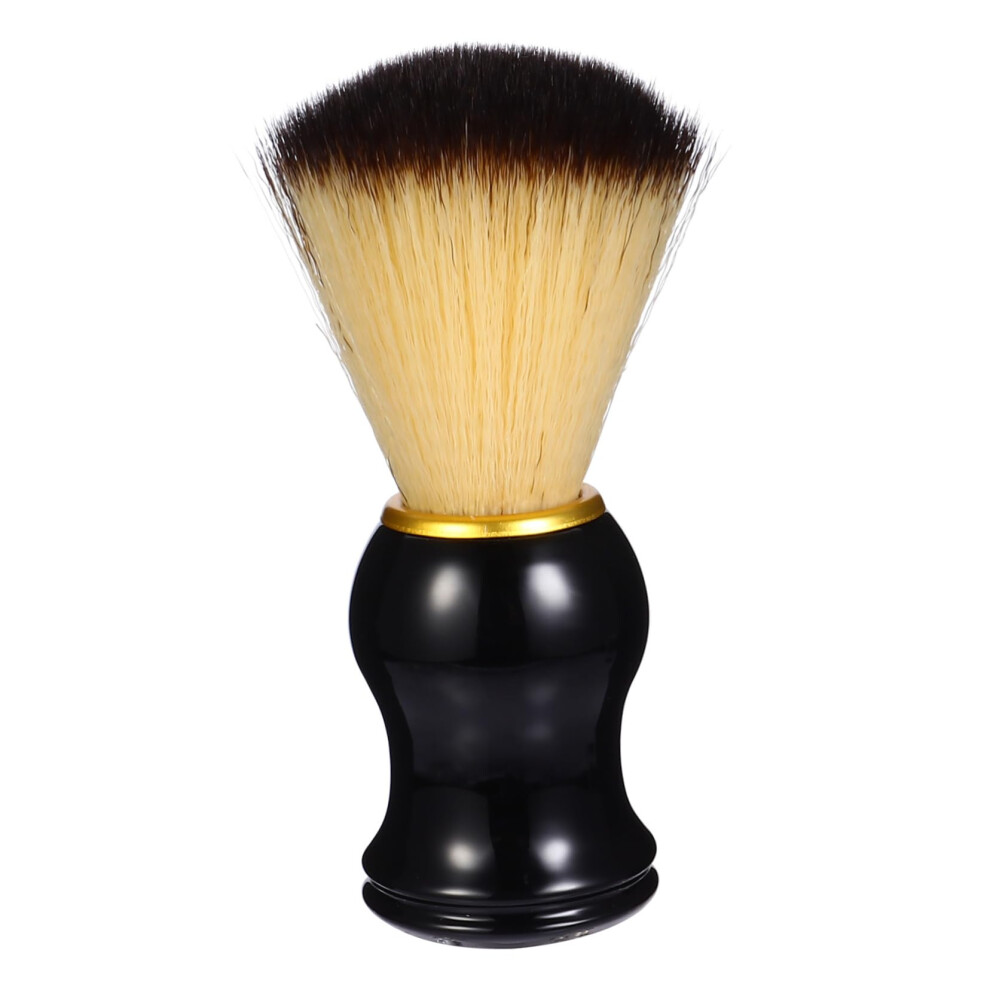 Cream Shaving Brush With Soft Nylon Bristles And Ergonomic Wooden Handle For Beard Grooming Travel Use