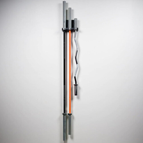Wall Mounted Barbell Storage Rack, Double Vertical Barbell Holder, Hanging Barbell Rack, Easy Install 2