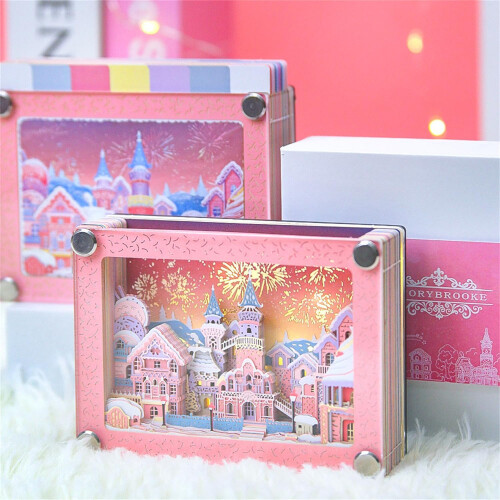 Fairy Tale Town, 3D notepad, handtorn, paper sculpture, artwork, exquisite, creative 2