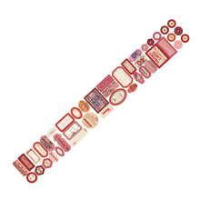 Vintage Scrapbook Label Stickers Reusable Decorative Coated Paper 50 Pack