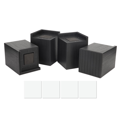 Elevadores de móveis resistentes, para camas, com 4 unidades quadradas de 10 cm (4 polegadas), altura ajustável, plástico ecológico com base de
