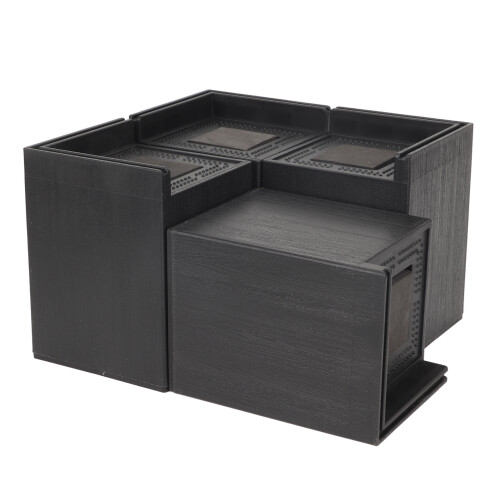 Elevadores de móveis resistentes, para camas, com 4 unidades quadradas de 10 cm (4 polegadas), altura ajustável, plástico ecológico com base de 1