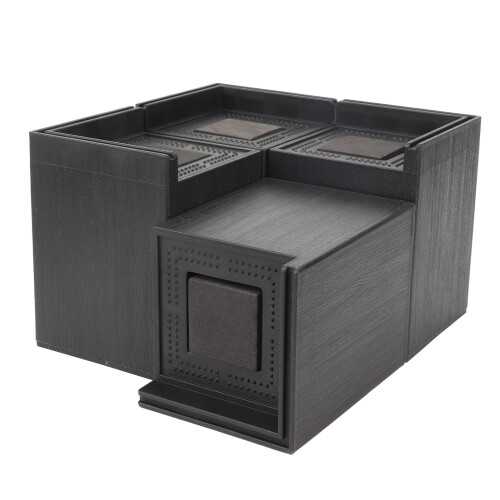 Elevadores de móveis resistentes, para camas, com 4 unidades quadradas de 10 cm (4 polegadas), altura ajustável, plástico ecológico com base de 2