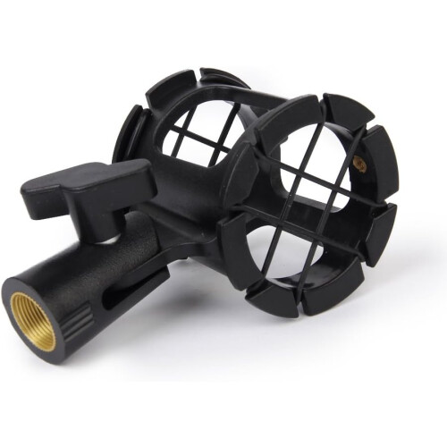 Black Universal Microphone Shock Mount for Handheld Microphone Compatible with Standard Sizes and Durable Construction 2