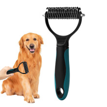 Pet Dematting Comb DoubleSided For Dogs And Cats Green Detangler Grooming Rake For Small Medium And Large Pets