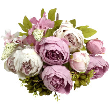 Peonia artificiale per bouquet da sposa, composizioni floreali in seta per decorazioni domestiche, fiori finti realistici per decorazioni per feste.
