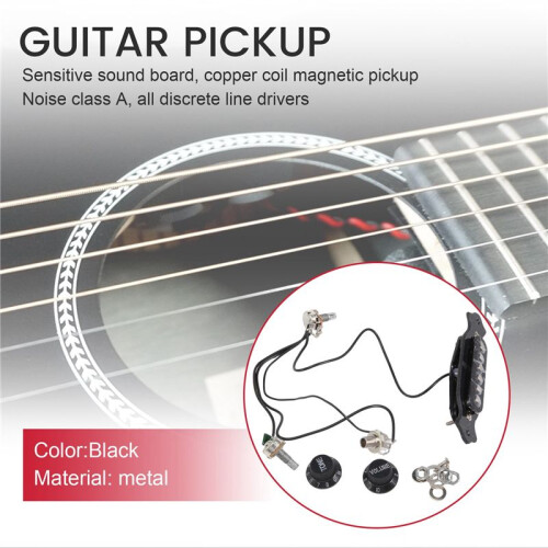Magnetic acoustic pickup for guitar Black 1