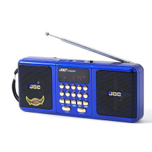 JOC Alto-Falante Portátil com Rádio FM, Suporte para Cartão USB TF e Conectividade Sem Fio, Rádio Portátil para Idosos, Azul