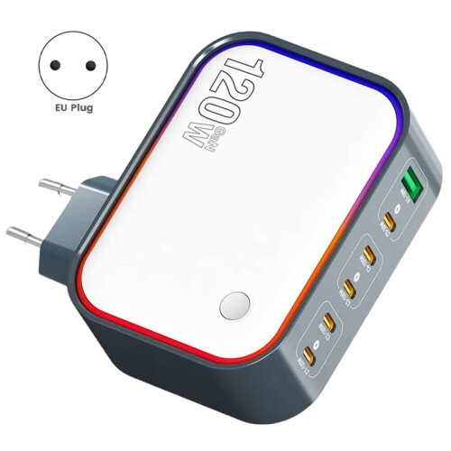 New Universal 120W GaN Charger with Multiple PD ,100W Fast Charging for Mobile Phones,Tablets,and Laptops EU Plug 1