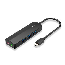 USB 3.0 Hub 2 in 1 External Stereo Audio Adapter for Laptop PC 3.5mm Audio Jack Headphone Microphone USB Sound Card B