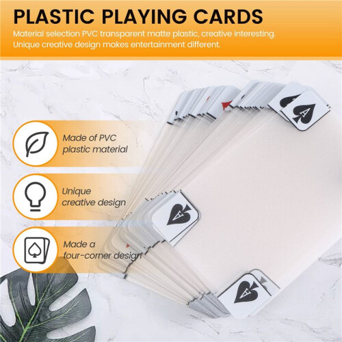 Transparent Plastic Waterproof Poker Novelty Poker Index Playing Cards 1