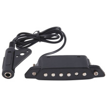 SH-85 Zwarte 6-Gaats Klankgatpickup met Active Power Strap End-Pin Jack voor Akoestische Gitaar