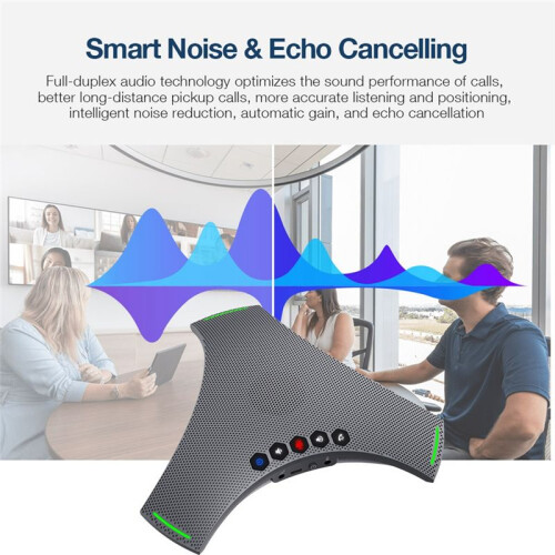 Omni-Directional Microphone Portable Conference Speaker -5M Pickup Radius  Wireless Cascade Microphone 1