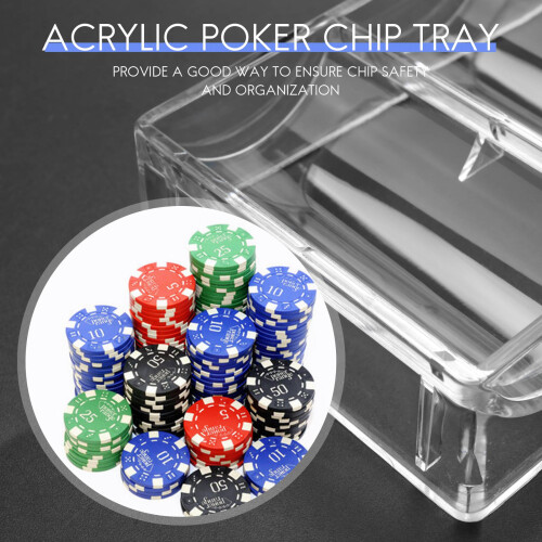 10pcs professional acrylic poker chips 100 chip trays (without cover) 2