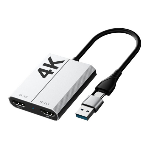 USB3.0 Type-C to Dual -Compatible Cable Extender Dual Screen Different Display Same Display HD Video 4K/60HZ