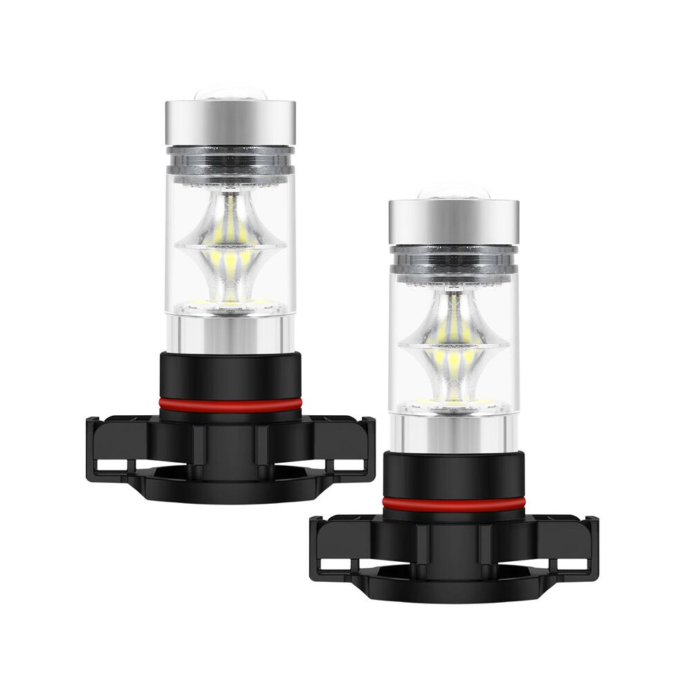 2X 5202 H16 Ps24w High Power 100W 6000K Super Led Fog Drl Lights Bulb White 6131086026470