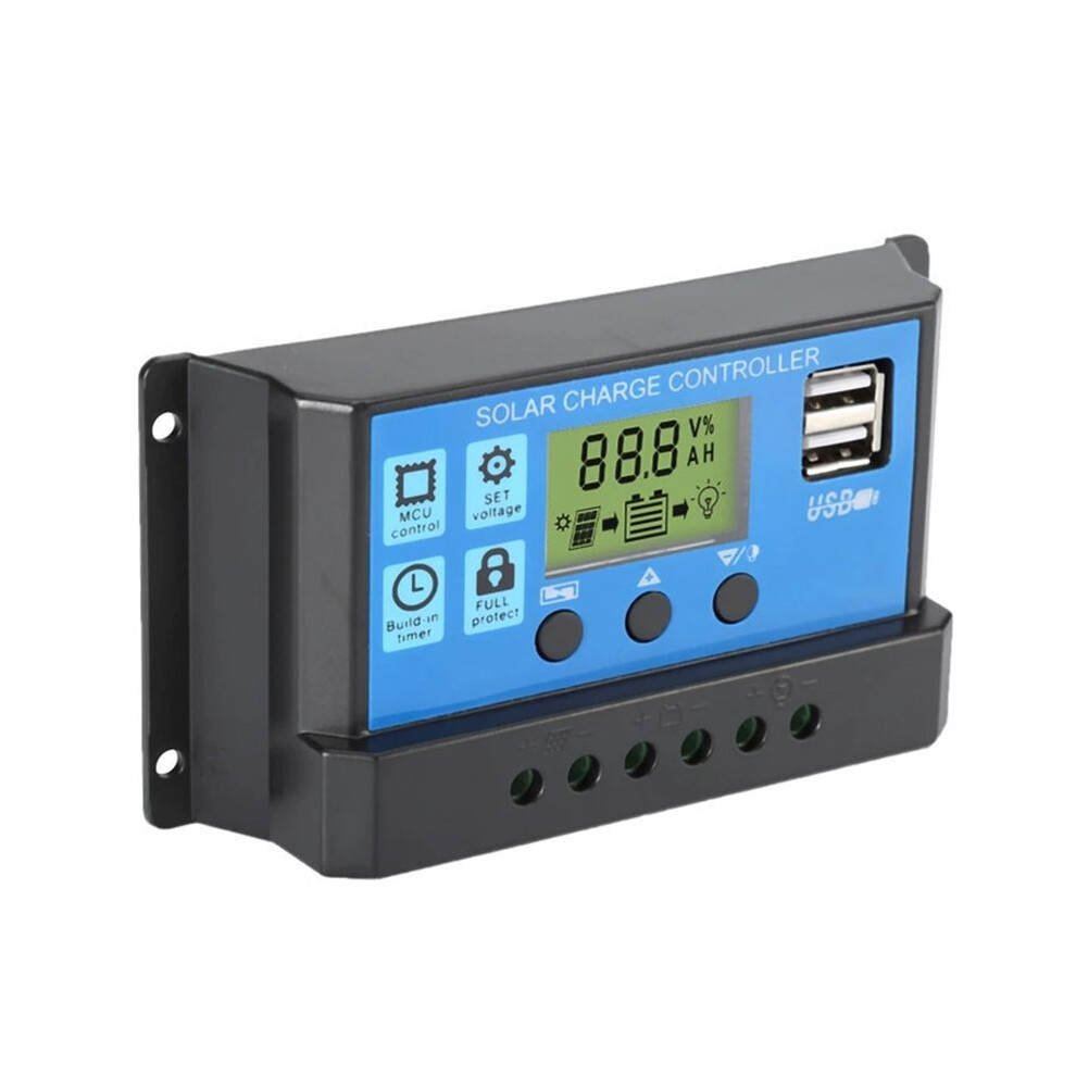 30A Solar Controller With Hole 12V/24V Lcd Photovoltaic Charging Controller Usb Charging Controller 6032656522050