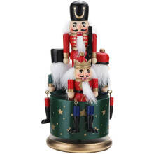 Nussknacker aus Naturholz, Symbol für Glück und Schutz, Weihnachtsdekoration im klassischen Design für festliche Stimmung
