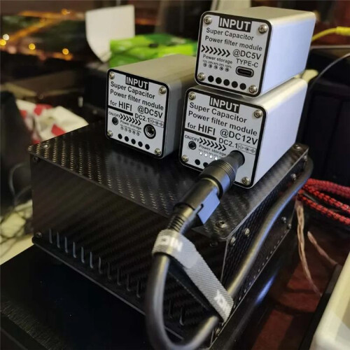 12V3F Version Power Filter DC2.1 Input Output Suitable for HiFi Audio Video Equipment Amp Amplifier 1