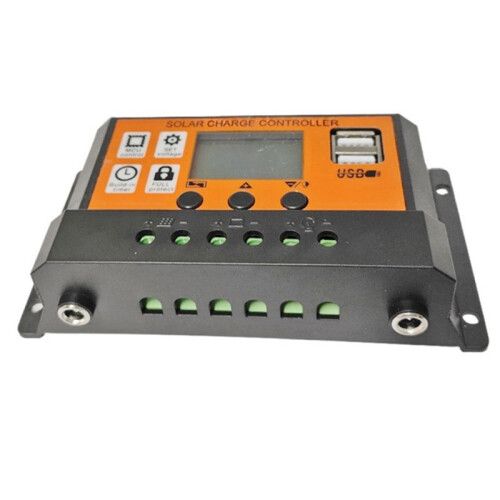 Solar Controller with  Hole 12V 11.1V 30A LCD Photovoltaic Charging Controller USB Charging Controller 2