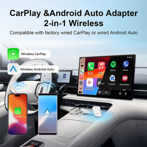 Box 2in1 Wireless Carplay Android Auto Box Wired to Wireless Dongle Automatic Connect Adapter  PlugandPlay 2