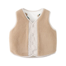 Gilet caldo in pile per bambini, giacca senza maniche, stile double face, materiale di lana di alta qualità, morbido, confortevole e traspirante.