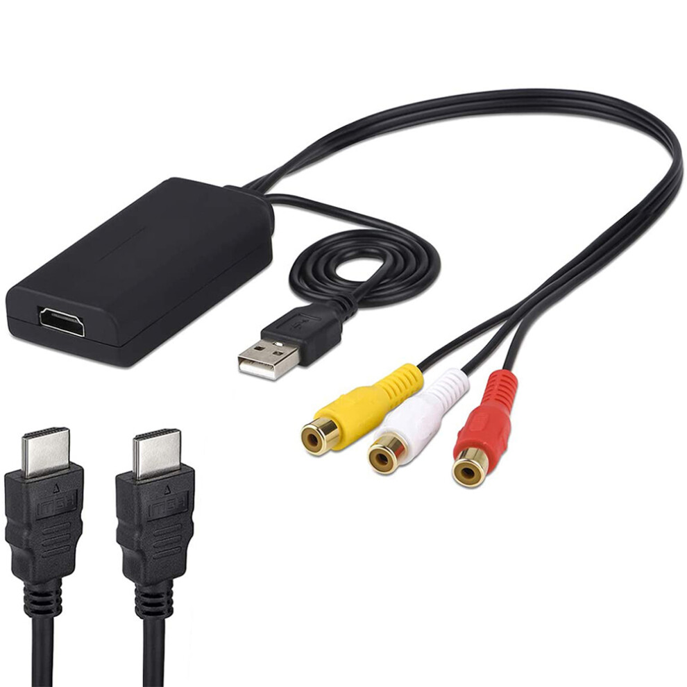 Rca To Hdmi Converter, Analog To Digital 1080P Output, Plug And Play For Pc, Ps3, Xbox, Vhs, Vcr, -Ray Dvd Players, Power Via Usb, Home Theater Blue 9128293892391