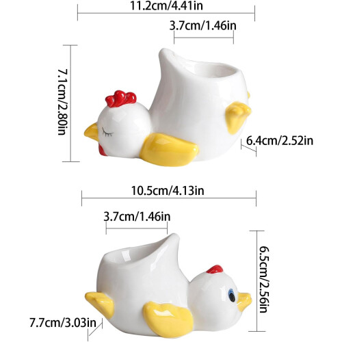 Ceramic Egg Holder for Breakfast Table with Handmade Porcelain Chicken Design Kitchen Decor 1