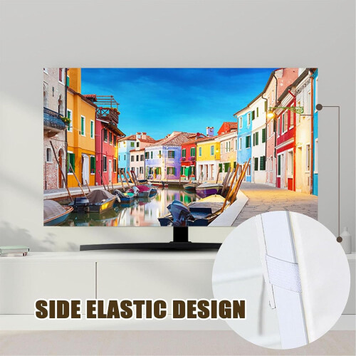 65 Inch Swan Pattern TV Dust Cover, Universal Screen Protector with Elastic Breathable Fabric 1
