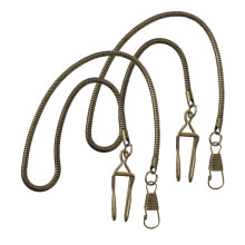 2 x Pocket Watch Chain Holder Pendant Hanging Suit Bag Metal Coffee