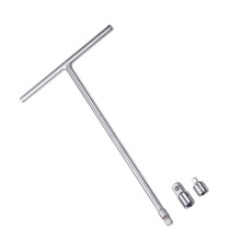 3/8in T Handle Wrench High Strength Steel Socket Driver for Tight Spaces with Adaptors and Multifunctional Compatibility