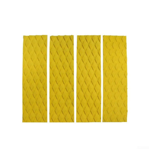 Surfboard Traction Pad 4Piece EVA Material Diamond Texture Yellow For Better Grip