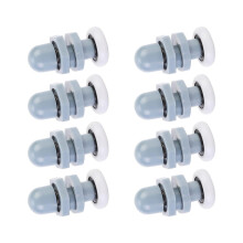 Pack of 8 Sturdy Plastic 20mm Bathroom Door Rollers-White