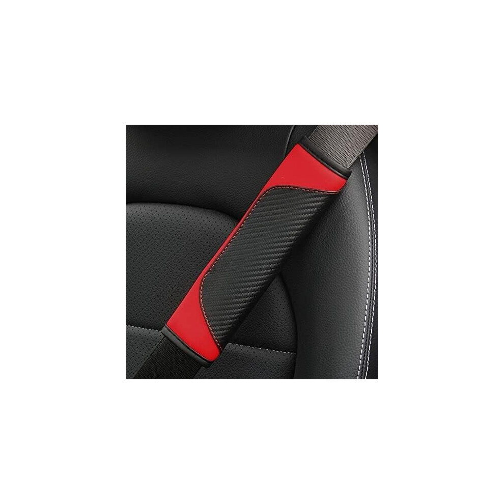 Leather Car Seat Belt Cover Soft Shoulder Protection Cushion Universal Strap Protector Red 9382693578969