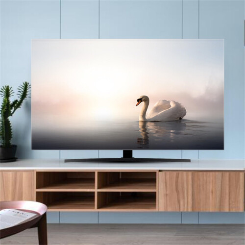 65 Inch Swan Pattern TV Dust Cover, Universal Screen Protector with Elastic Breathable Fabric