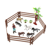 1 Set Simulation Stable Horse Model Farm Horse Farm Plush Horse Girl DIY Miniature Stable Kit Horse Stable Plastic