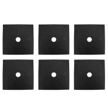 Gas Stove Burner Covers Set of 6 NonStick Heat Resistant Stovetop Liners Dishwasher Safe Black