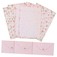 Flowers Animal Cover Set Wedding Envelopes Vintage Stationery Kit Pink