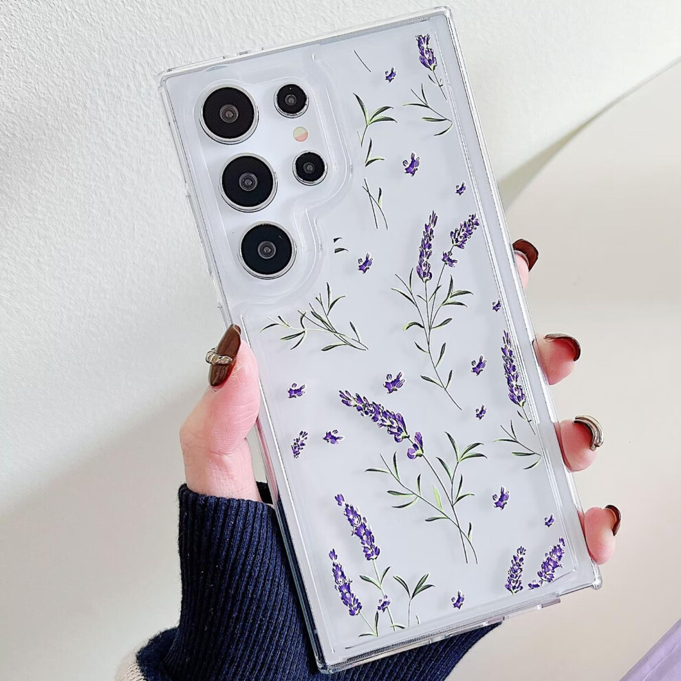 Miagon Flower Case For Samsung Galaxy A52 4G/5G/A52s, Clear Tpu Flower Purple 9426802408263