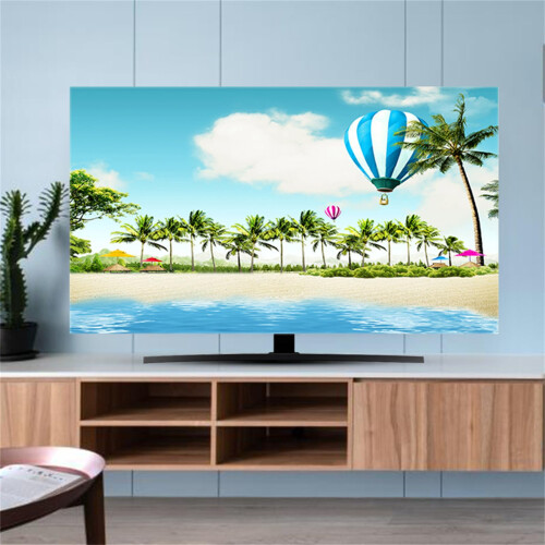 TV Dust Cover 75 Inch Universal Elastic Polyester Protector for Flat and Curved Screens