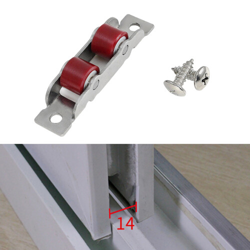4Pcs Double Wheel Slide Doors Window Pulley Hardware Push Pull 1
