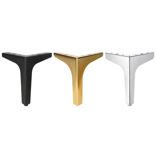 Set mit 4 Metall-Möbelbeinen mit rutschfester-Titan 10cm 1