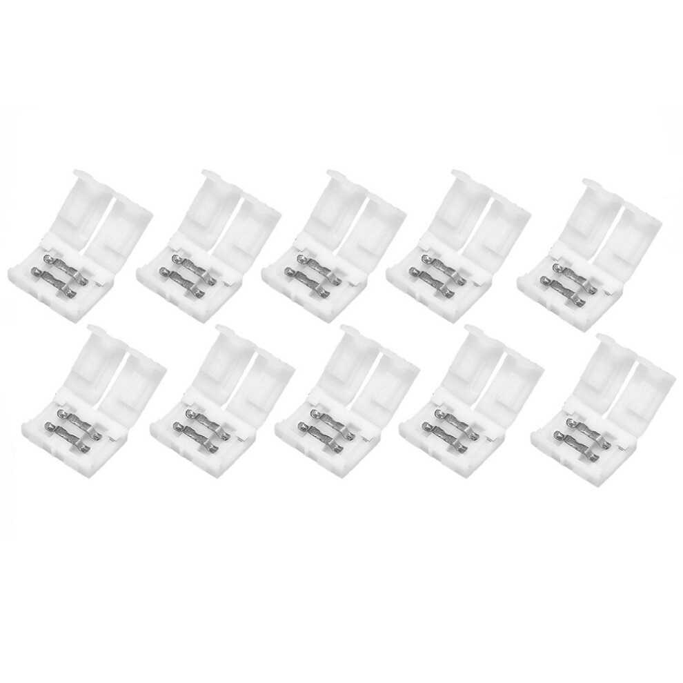10Pcs 2Pin Led Strip Connectors For 8Mm Led Strips Compatible With Rgb Rgbw 3528 5050 Easy Installation No Soldering 6935161446623