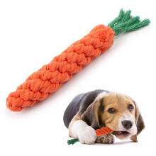 Hundespielzeug, bissresistente Haustier-Hundekauspielzeuge für kleine Hunde Zähnereinigung Welpen-Karotten-Baumwollseil Haustierspielzeug-Zubehör