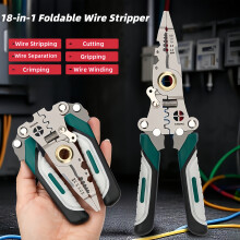 1-teiliger multifunktionaler Faltdrahtschneider, schwere Metallkonstruktion mit ergonomischen Griffen, kompaktes faltbares Design