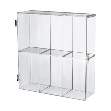 Clear display case storage box showcase stand with 2 tiers for mini puppet collectibles