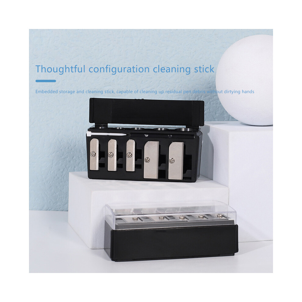 5 Holes Sharpener Multi-functional Pencil Sharpener With Lid For Eyeliner Lipliner Pencils