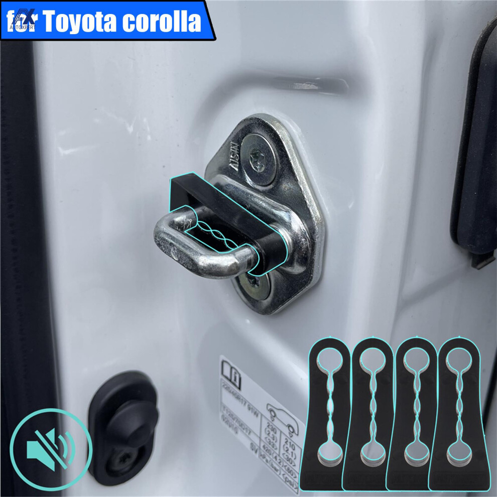Car Door Lock Buffer Damper For Toyota Corolla E140 E150 E170 E180 E210 Soundproof Insulation Quietâ Deaf Creaking Noise Seal 6935161459258