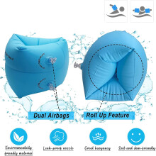 Summer Essential, Portable Arm Floaties: Non-Toxic Bright Colorful Design Dual Airbag Arm Bands, Easy Inflate Deflate Swim Floats, Safe And Secure